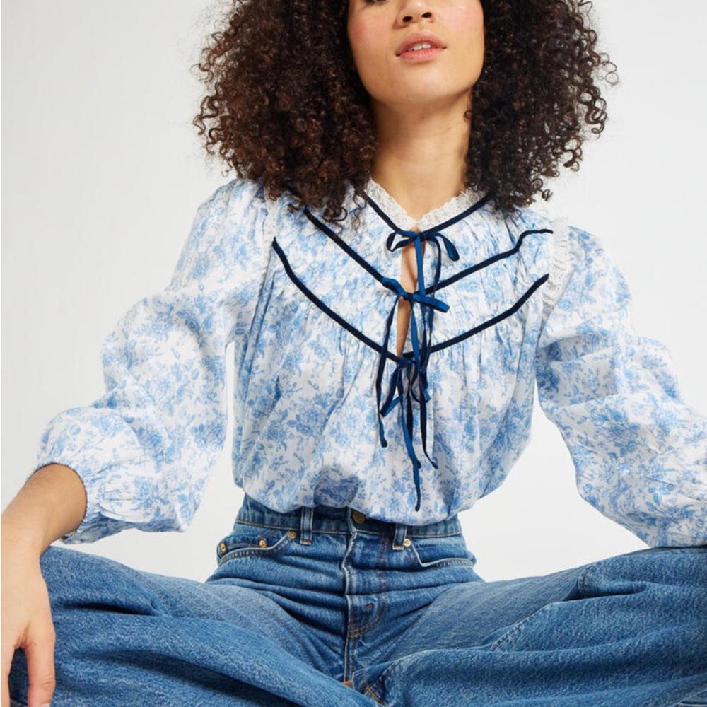 Mille Blue Rose Colette Top Medium